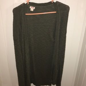 green cardigan